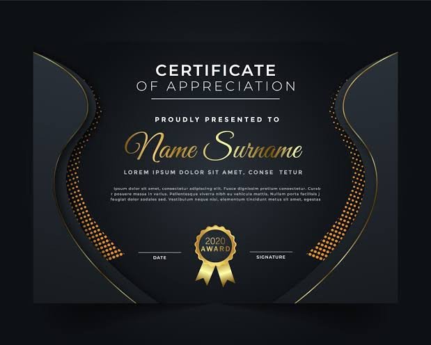 Luxury Black & Gold Certificate Template – Editable Corporate Award Certificate, Executive Recognition Design, Instant Download