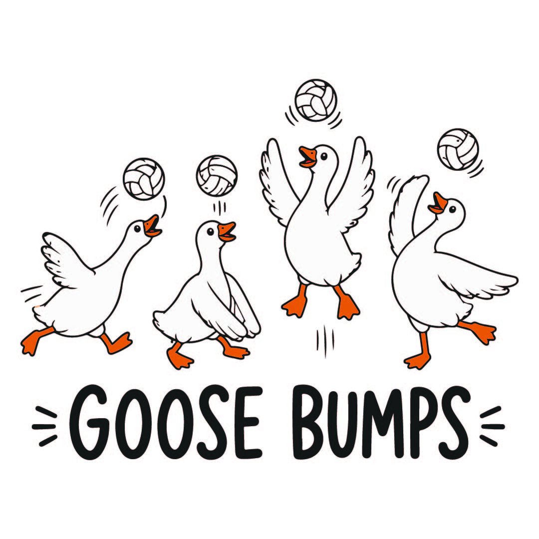 Goose Bumps Volleyball SVG PNG, Funny Goose Team Clipart (Digital Download)